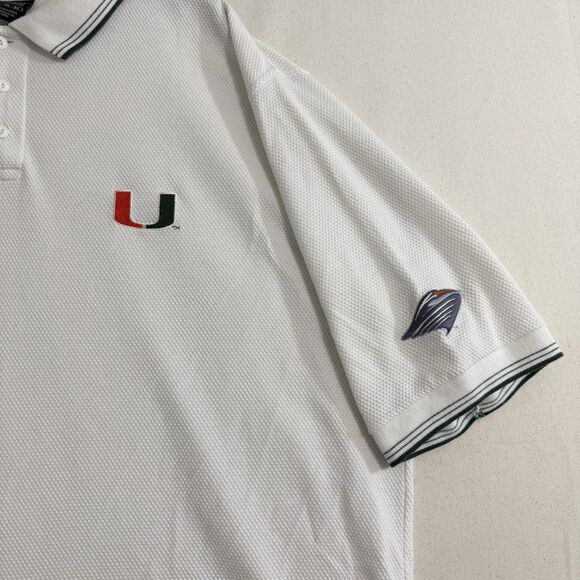Vintage Miami Hurricanes Polo Shirt Mens XL UM Football Nike Embroidered Logo - Picture 4 of 11